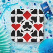 Muster für rote, schwarze und weiße Kartenzeichen Pappteller (Party)