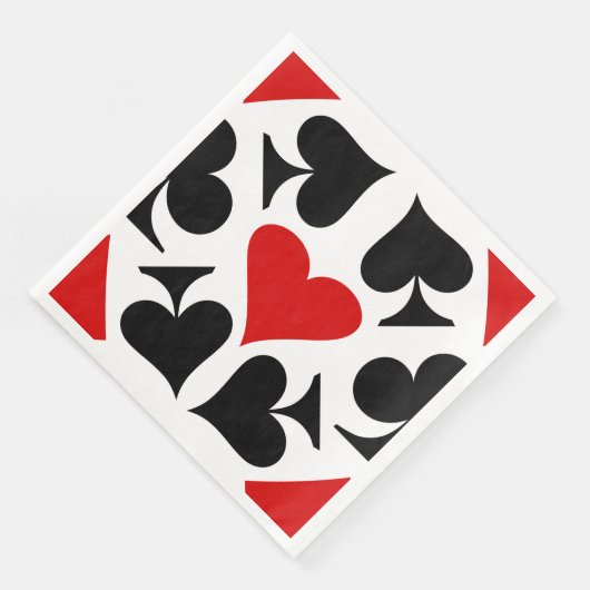 Muster für rote, schwarze und weiße Kartenzeichen Serviette (Ecke)