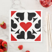 Muster für rote, schwarze und weiße Kartenzeichen Serviette (Beispiel)