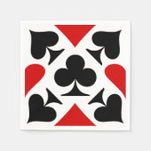 Muster für rote, schwarze und weiße Kartenzeichen Serviette (Vorderseite)