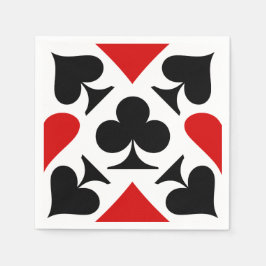 Muster für rote, schwarze und weiße Kartenzeichen Serviette