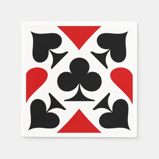 Muster für rote, schwarze und weiße Kartenzeichen Serviette (Vorderseite)