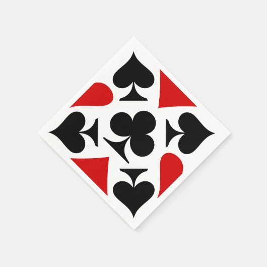Muster für rote, schwarze und weiße Kartenzeichen Serviette (Ecke)