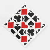 Muster für rote, schwarze und weiße Kartenzeichen Serviette (Ecke)