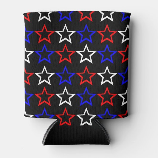 Muster für rote und blaue Sterne Dosenkühler (Vorderseite)