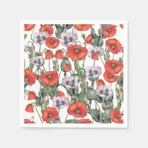 Muster für rote und Lila Poppione Serviette