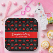 Muster für rote und schwarze Graduierung Pappteller (Party)