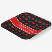 Muster für rote und schwarze Graduierung Pappteller (Gewinkelt)