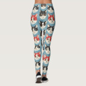 Muster für rote und schwarze Katzen Leggings (Rückseite)