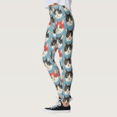 Muster für rote und schwarze Katzen Leggings (Links)