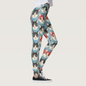 Muster für rote und schwarze Katzen Leggings (Rechts)