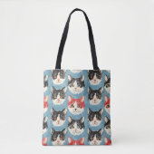 Muster für rote und schwarze Katzen Tasche (Vorderseite)
