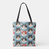 Muster für rote und schwarze Katzen Tasche (Rückseite)