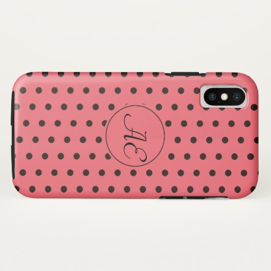 Muster für rote und schwarze Polka-Punkte Case-Mate iPhone Hülle (Rückseite (Horizontal))