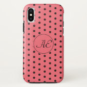 Muster für rote und schwarze Polka-Punkte Case-Mate iPhone Hülle (Rückseite)