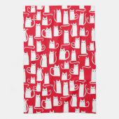 Muster für rote und weiße Katzen Geschirrtuch (Vertikal)