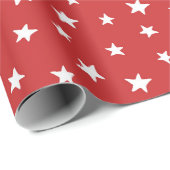 Muster für rote und weiße Sterne Geschenkpapier (Rolleneckpunkt)