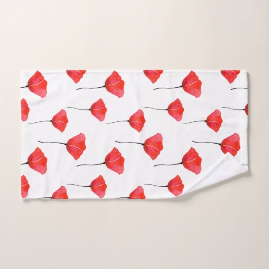 Muster für rote Wasserfarben Badhandtuch Set (Handtuch)