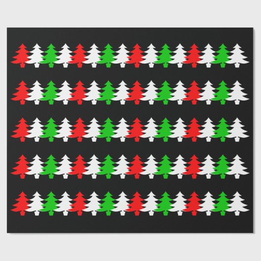 Muster für rote, weiße, grüne Weihnachtsbaumsymbol Geschenkpapier (Flach)