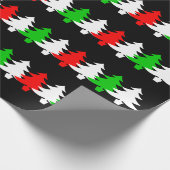 Muster für rote, weiße, grüne Weihnachtsbaumsymbol Geschenkpapier (Ecke)