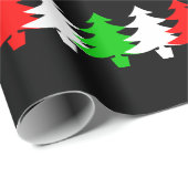 Muster für rote, weiße, grüne Weihnachtsbaumsymbol Geschenkpapier (Rolleneckpunkt)