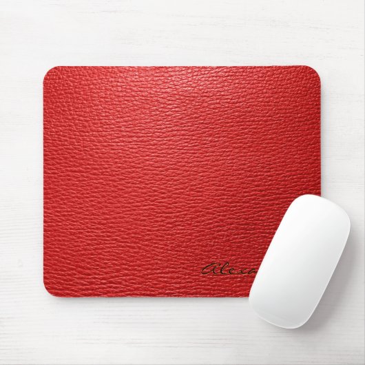 Muster für rotes Leder - Benutzerdefiniertes Monog Mousepad (Mit Mouse)