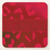 Muster für rotes Tier Rechteckiger Pappuntersetzer (Vorderseite)