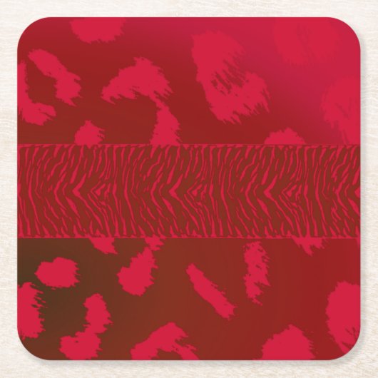 Muster für rotes Tier Rechteckiger Pappuntersetzer (Vorderseite)
