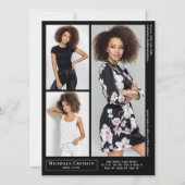 Muster für Schauspieler 4 Foto Zwei-Seiten-Zed-Kar Einladung (Rückseite)