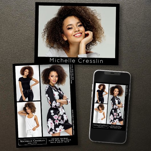 Muster für Schauspieler 4 Foto Zwei-Seiten-Zed-Kar Einladung