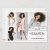 Muster für Schauspieler 5 Foto Zwei-seitige Comp-K Einladung (Rückseite)