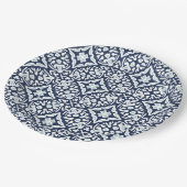 Muster für Schiffe und weiße Mittelmeer Pappteller (Schrägansicht)