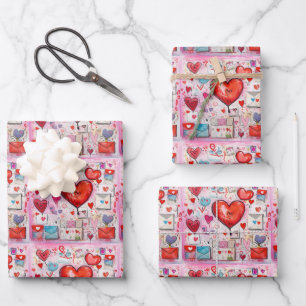 Muster für Schlaghöre und Lieben Geschenkpapier Set