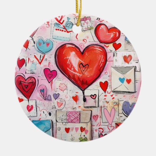 Muster für Schlaghöre und Lieben Keramik Ornament (Vorne)