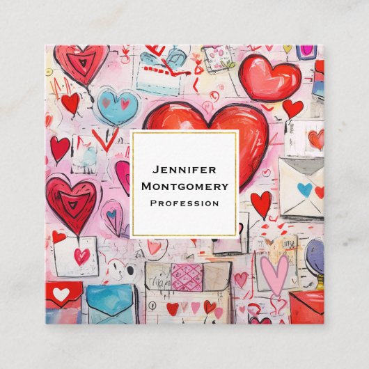 Muster für Schlaghöre und Lieben Quadratische Visitenkarte (Vorderseite)