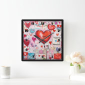 Muster für Schlaghöre und Lieben Quadratische Wanduhr (Zuhause)