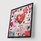 Muster für Schlaghöre und Lieben Quadratische Wanduhr (Winkel)