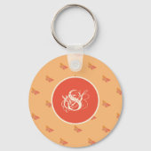 Muster für Schmetterlinge Moderne erste Monogramm- Schlüsselanhänger (Vorderseite)