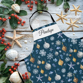 Muster für Schneeflocken an der Küste Schürze