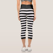Muster für Schwarz und Weiß Capri Leggings (Rückseite)