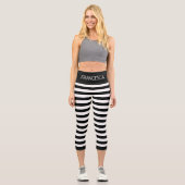 Muster für Schwarz und Weiß Capri Leggings (Vorderseite)