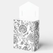 Muster für Schwarz-Weiß-Blumen-Muster Geschenkschachtel (Geöffnet)