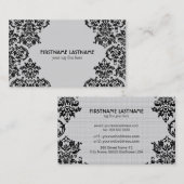 Muster für Schwarz-Weiß-Blumen Visitenkarte (Vorne/Hinten)