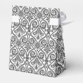 Muster für Schwarz-Weiß-Damaskus-Muster Geschenkschachtel (Rückseite)