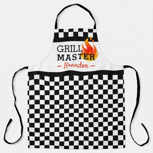 Muster für Schwarz-weiße Auto-Autorennen Schürze (Vorderseite)