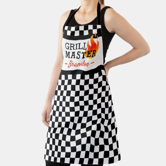 Muster für Schwarz-weiße Auto-Autorennen Schürze (InSitu)