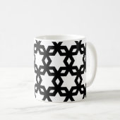 Muster für Schwarz-weiße geometrische Coole Sterne Kaffeetasse (VorderseiteRechts)