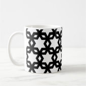 Muster für Schwarz-weiße geometrische Coole Sterne Kaffeetasse (Links)