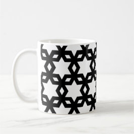 Muster für Schwarz-weiße geometrische Coole Sterne Kaffeetasse