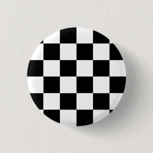 Muster für Schwarz-weiße geprüfte Karo Button